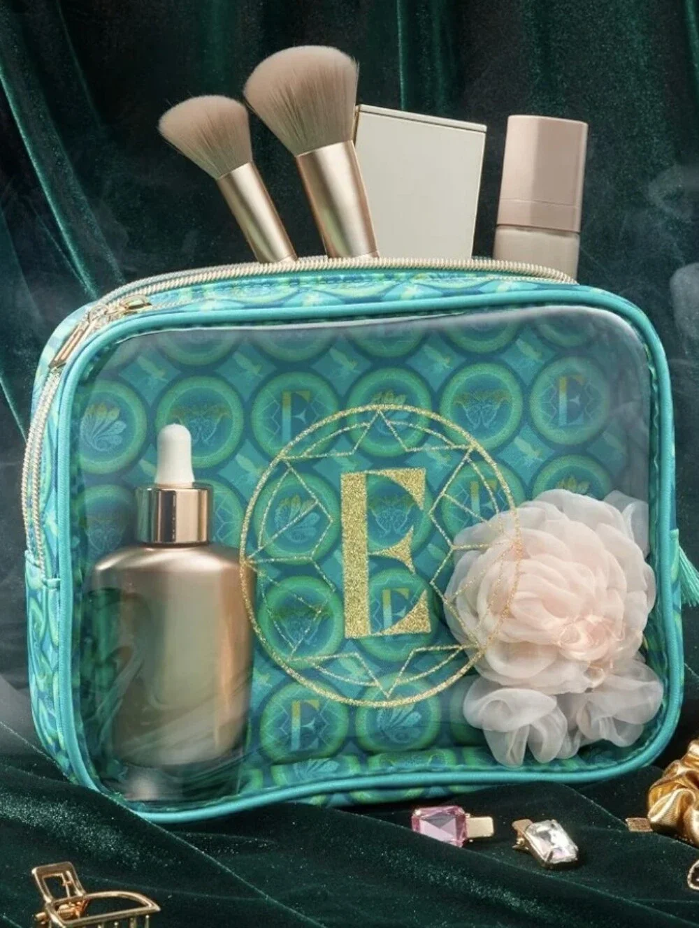 Wicked Elphaba Green Double-Zip Cosmetic Travel Case / Organizer